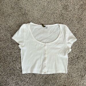 Divided White Crop Top